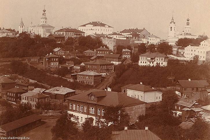 Вид на Владимир с Пушкинского бульвара старое фото