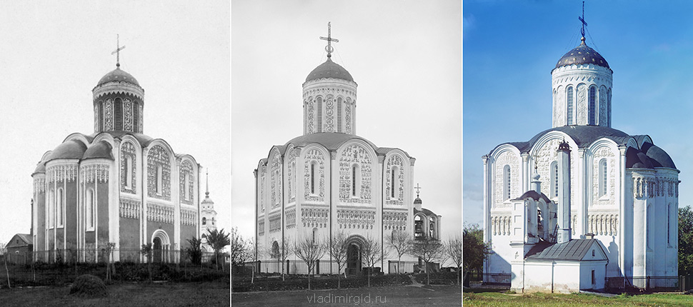 Старые фотографии Дмитриевского собора во Владимире